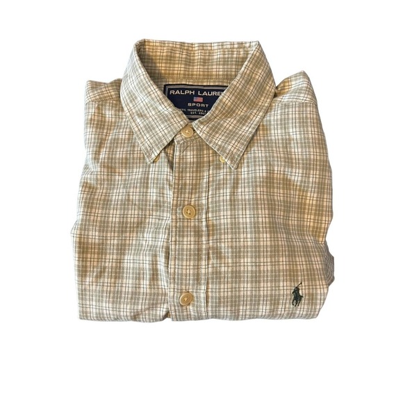 Ralph Lauren Sport Shirt Mens L Button Down Green Plaid Check  Pony - Picture 1 of 7